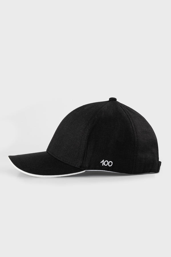 The 100 Cap in Black and White Linen