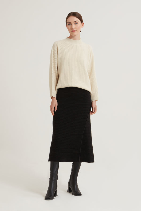Anette Ribbed Cashmere Skirt