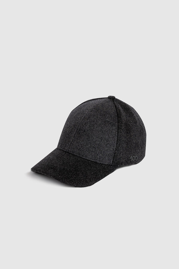 The 100 Cap in Contrast Cashmere Charcoal/Grey