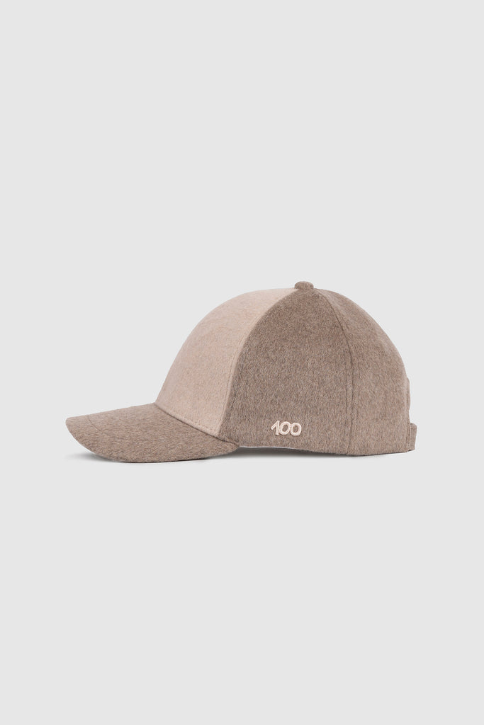The 100 Cap in Contrast Cashmere Taupe/Oat