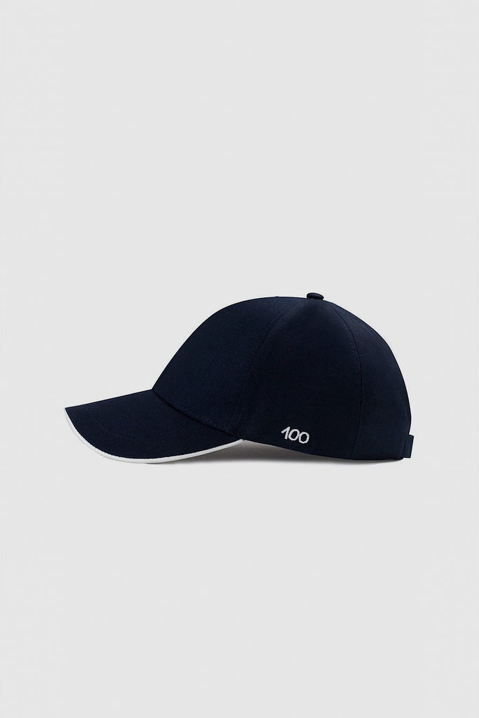 The 100 Cap in Navy Blue Contrast Cotton