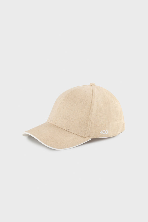 The 100 Cap in Oat and White Linen