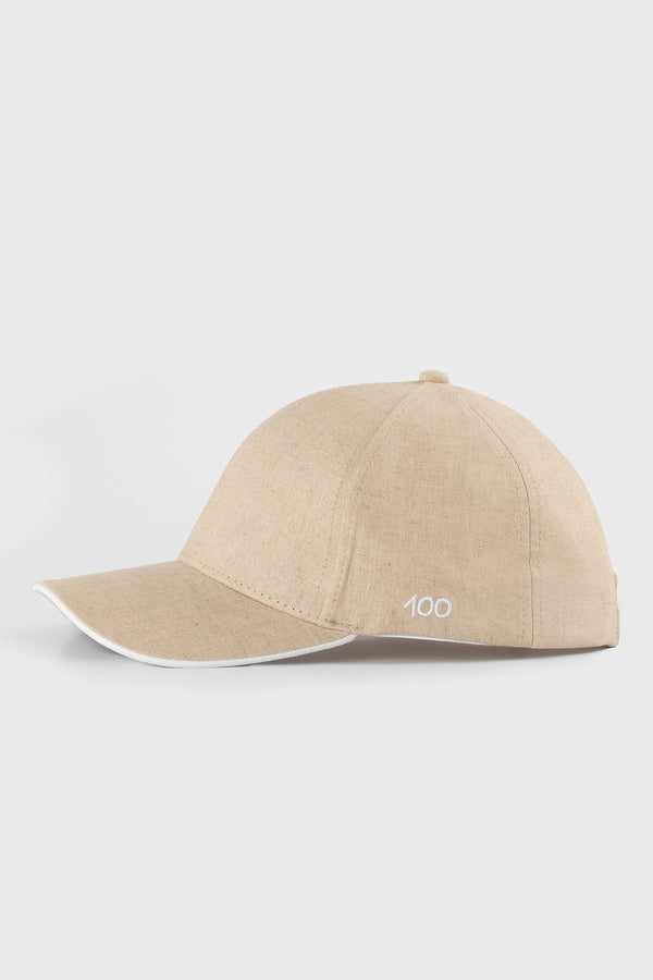 The 100 Cap in Oat and White Linen