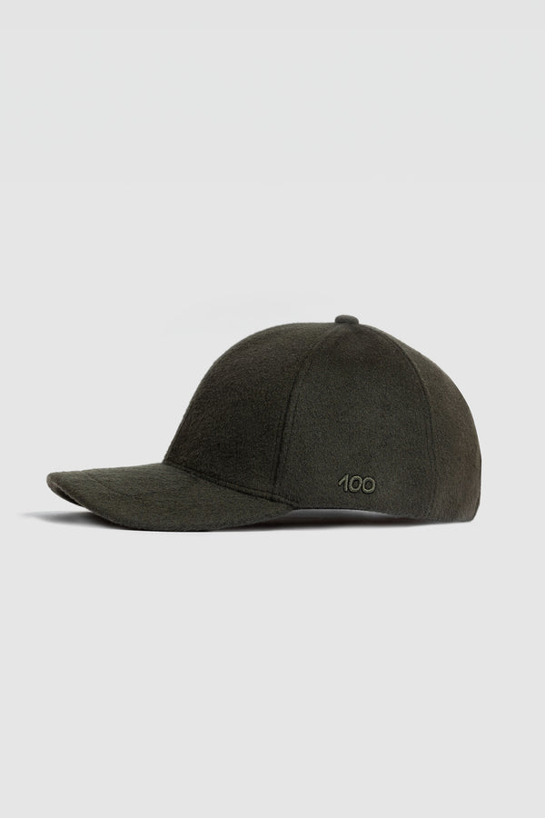 The 100 Cap in Olive Cashmere