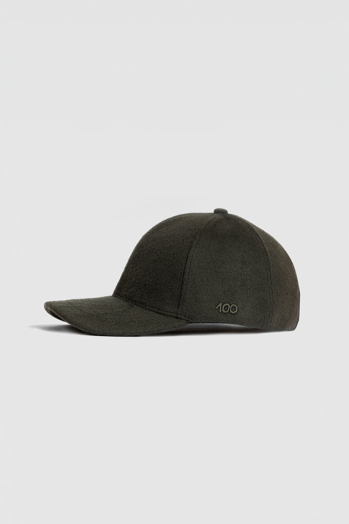 The 100 Cap in Olive Cashmere