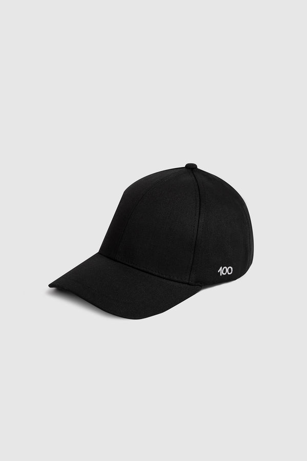 The 100 Cap in Plain Black Cotton