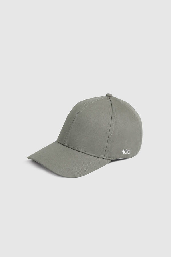 The 100 Cap in Plain Olive Cotton