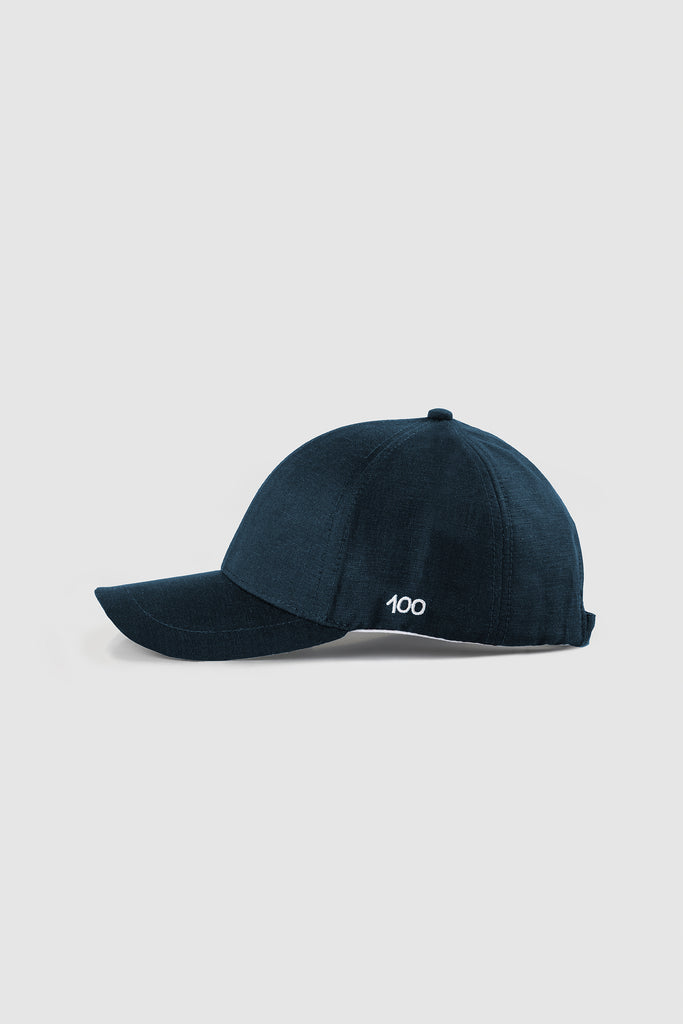 The 100 Cap in Petrol Linen