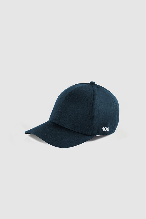 The 100 Cap in Petrol Linen