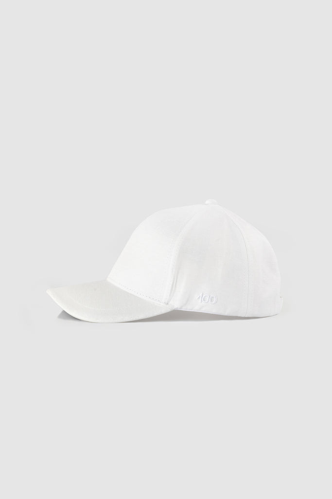 The 100 Cap in Pure White Linen