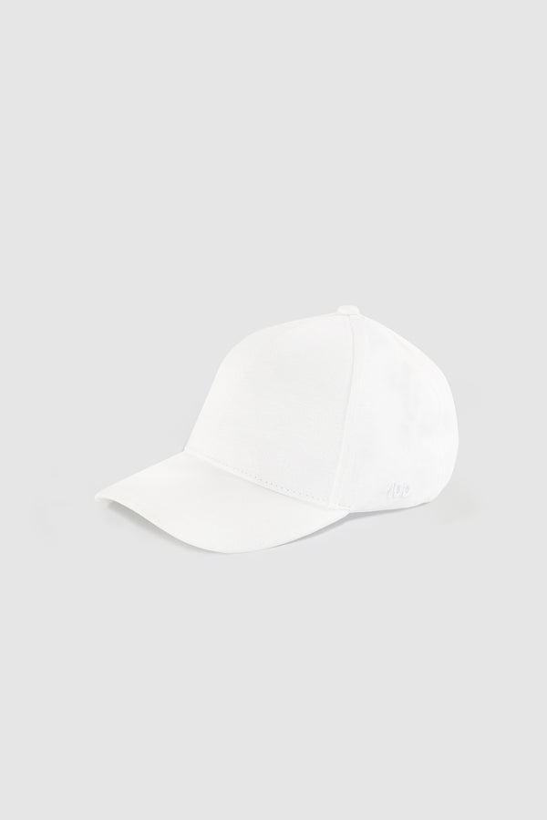 The 100 Cap in Pure White Linen