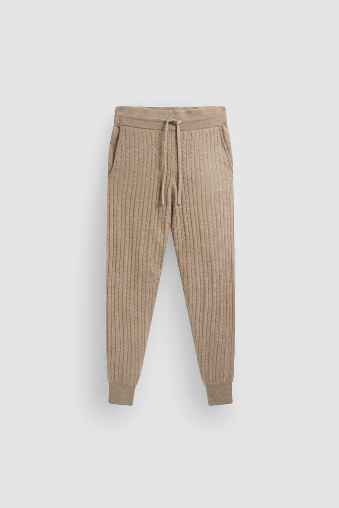 Asa Cable Cashmere Joggers