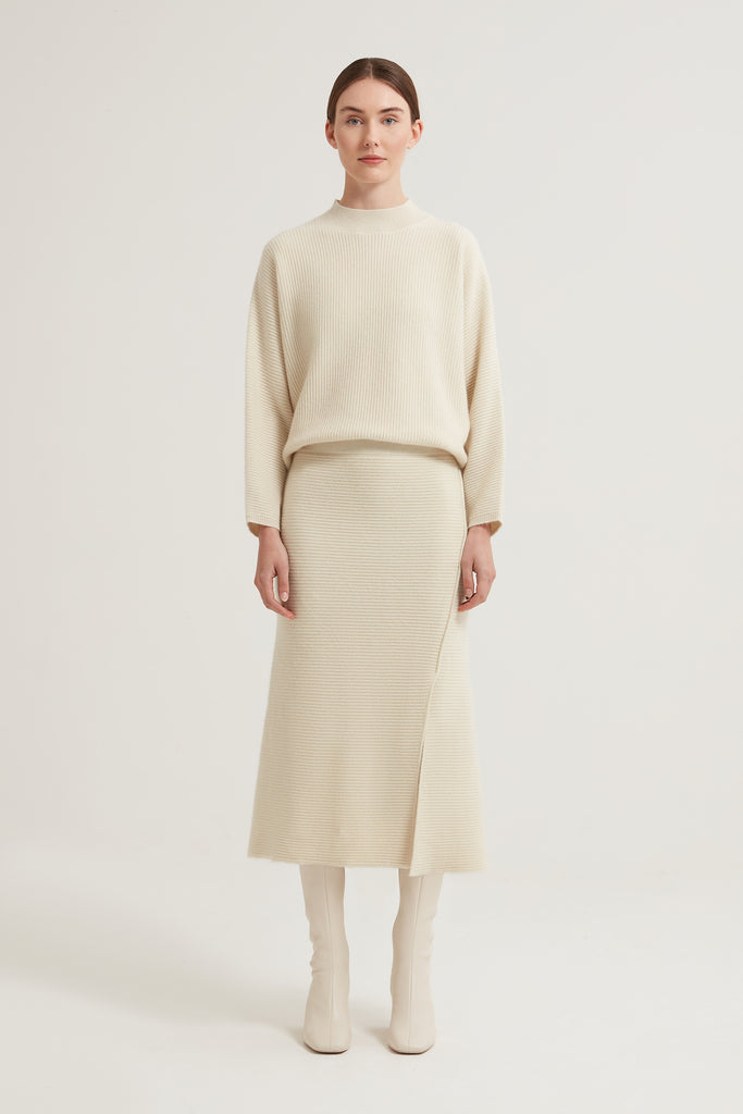 Anette Ribbed Cashmere Skirt