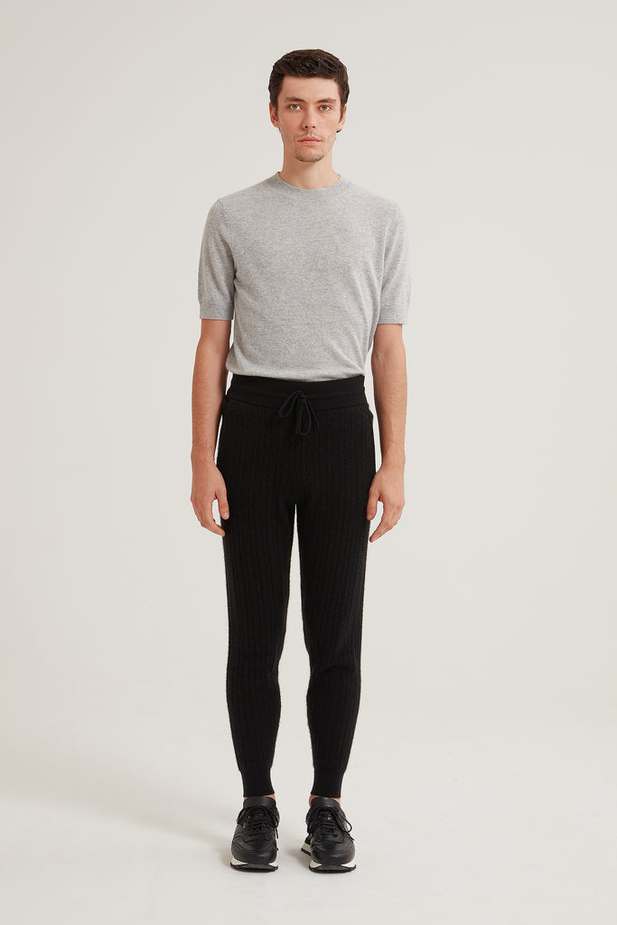 Asa Cable Cashmere Joggers
