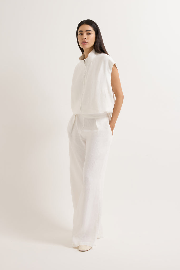 Brielle Linen Sleeveless Jacket