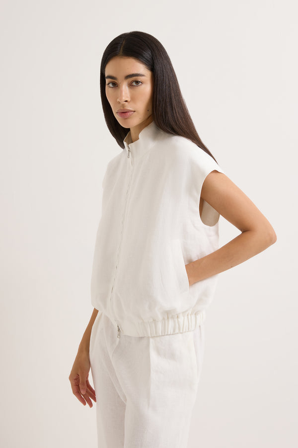 Brielle Linen Sleeveless Jacket
