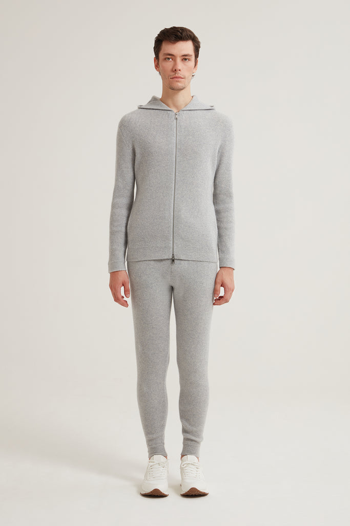 Caleb Ribbed Cashmere Hoodie