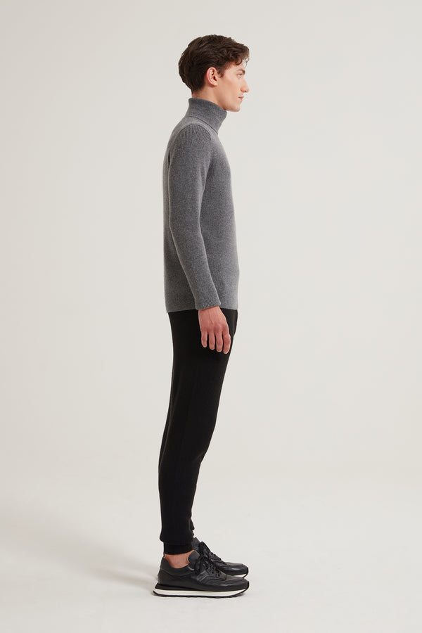 Jake Ribbed Cashmere Roll Neck