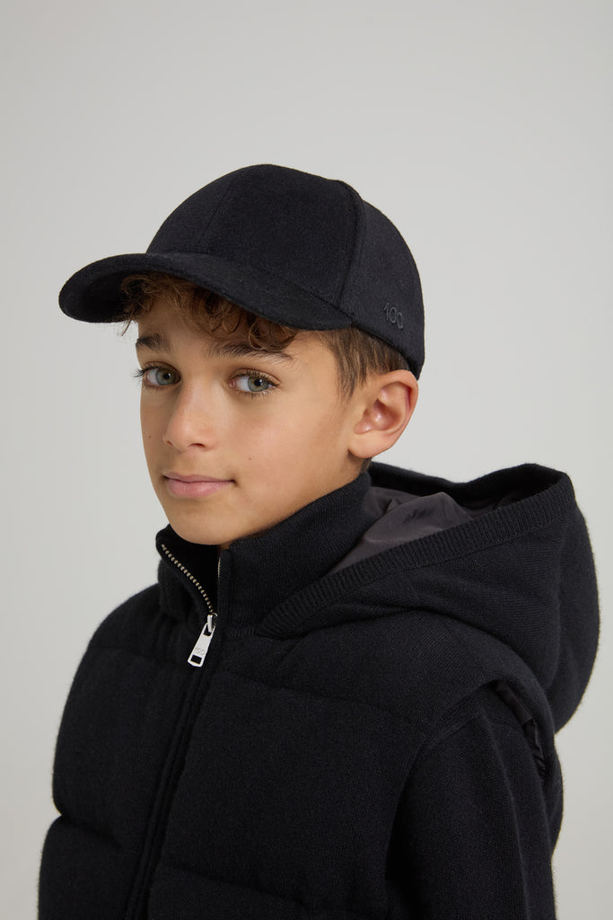 The Kid 100 Cap in Black Cashmere