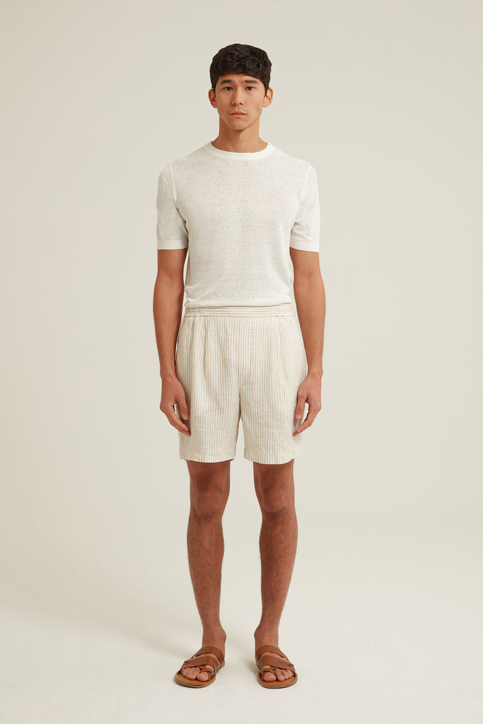 Landon Striped Linen Short
