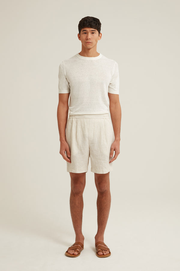 Landon Striped Linen Short
