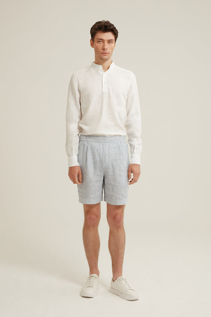 Landon Striped Linen Short