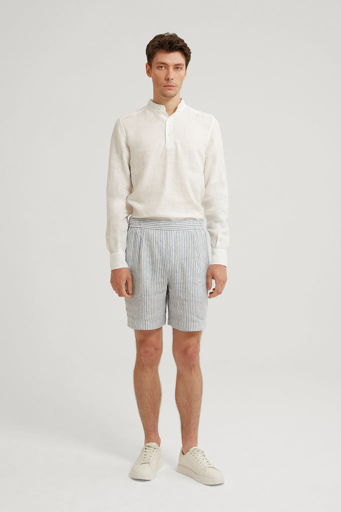 Landon Striped Linen Short