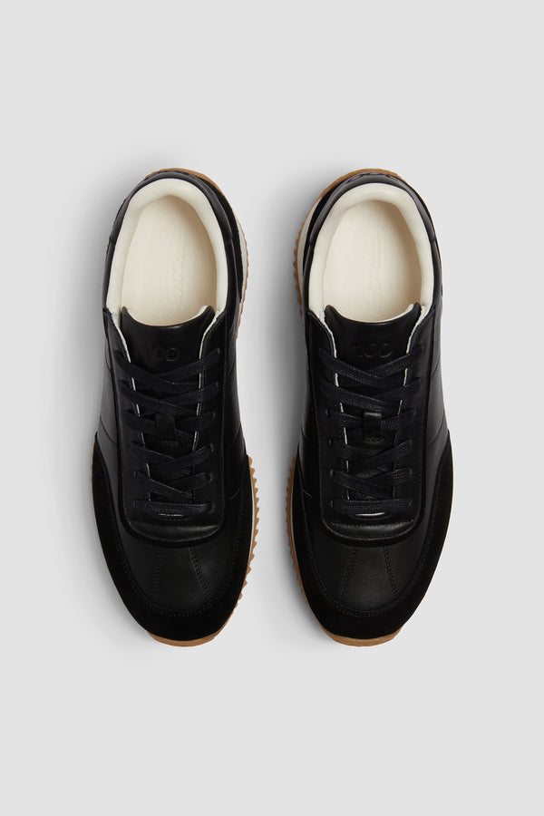Maxi Sneaker in Black Leather and Suede