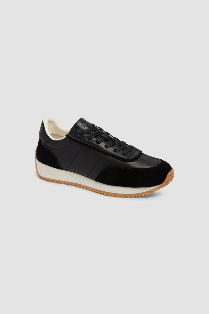 Maxi Sneaker in Black Leather and Suede