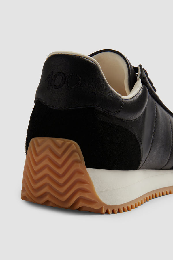 Maxi Sneaker in Black Leather and Suede