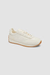 Maxi Sneaker in Ecru Leather and Suede