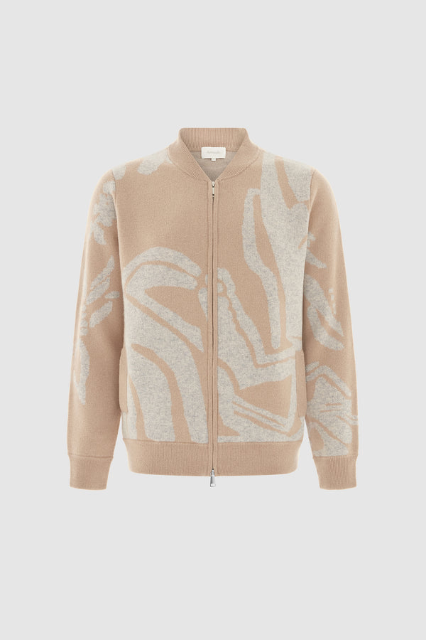 Alcor Jacquard Zip up Cardigan